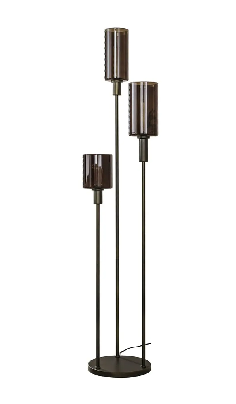 Stehlampe Vika | 3 Leuchten | Glas | Sienna Braun