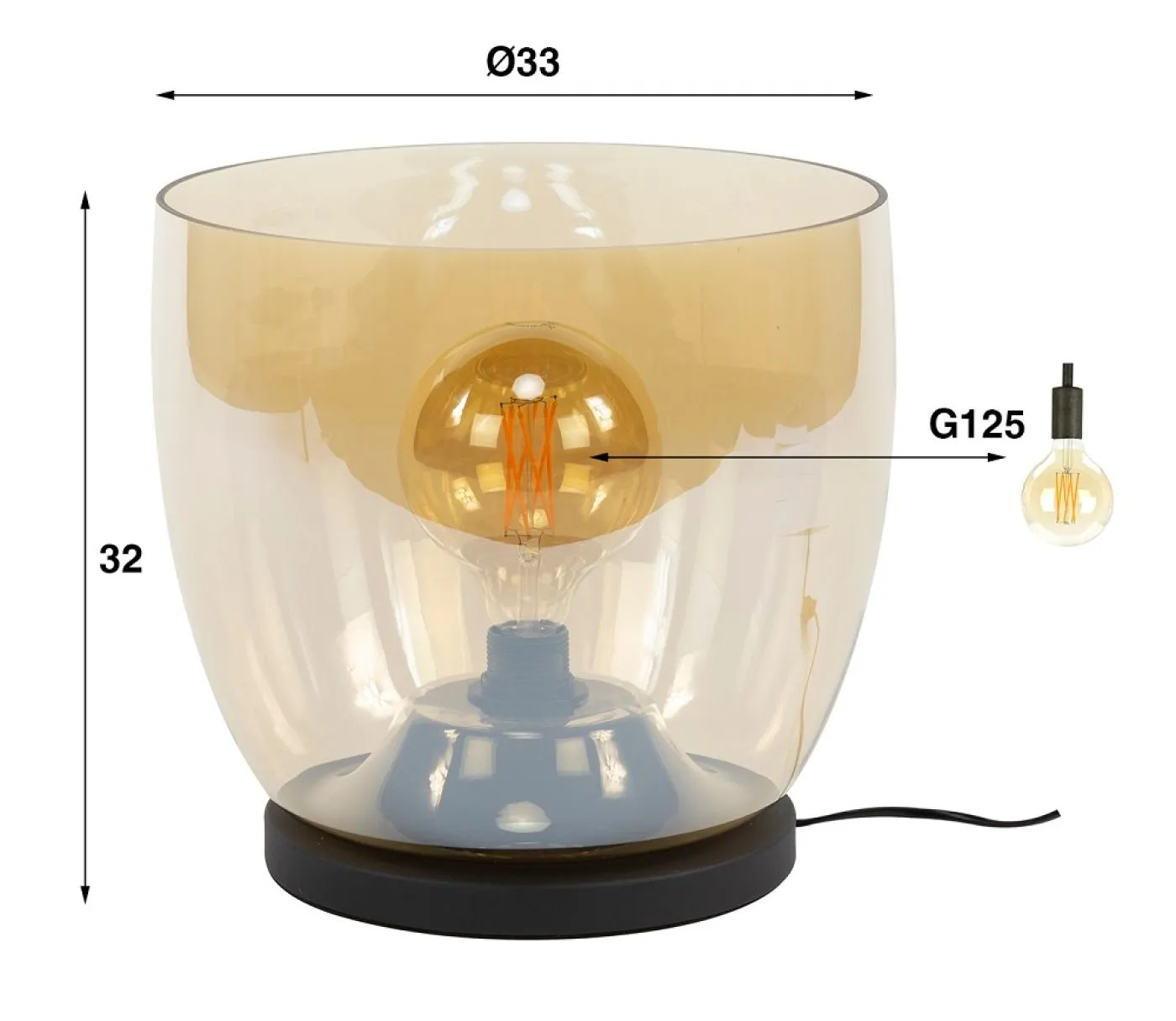 Stehlapme Pad (XL) | Glas & Metall | Amber