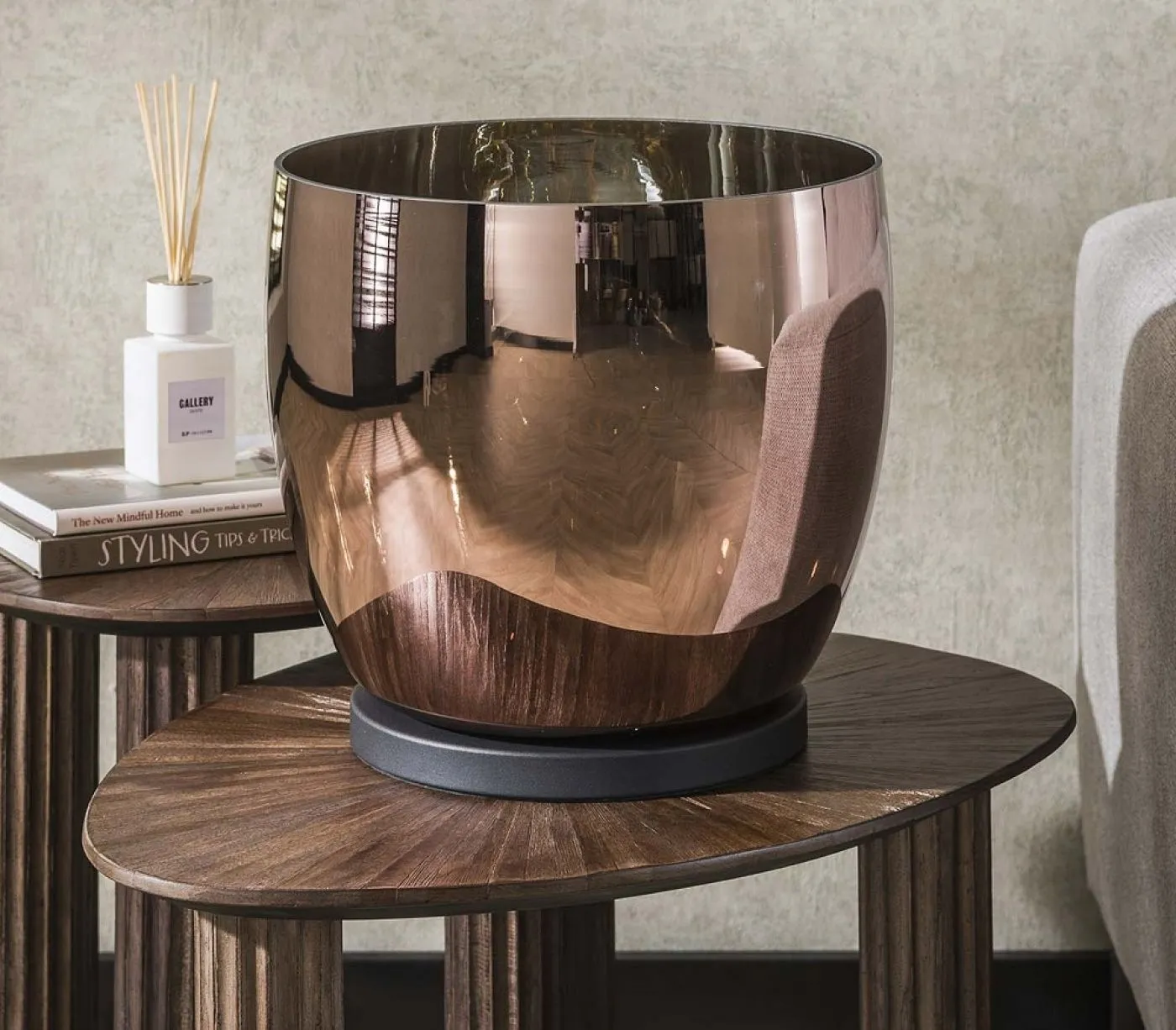 Stehlapme Pad (XL) | Glas & Metall | Kupferfarbe