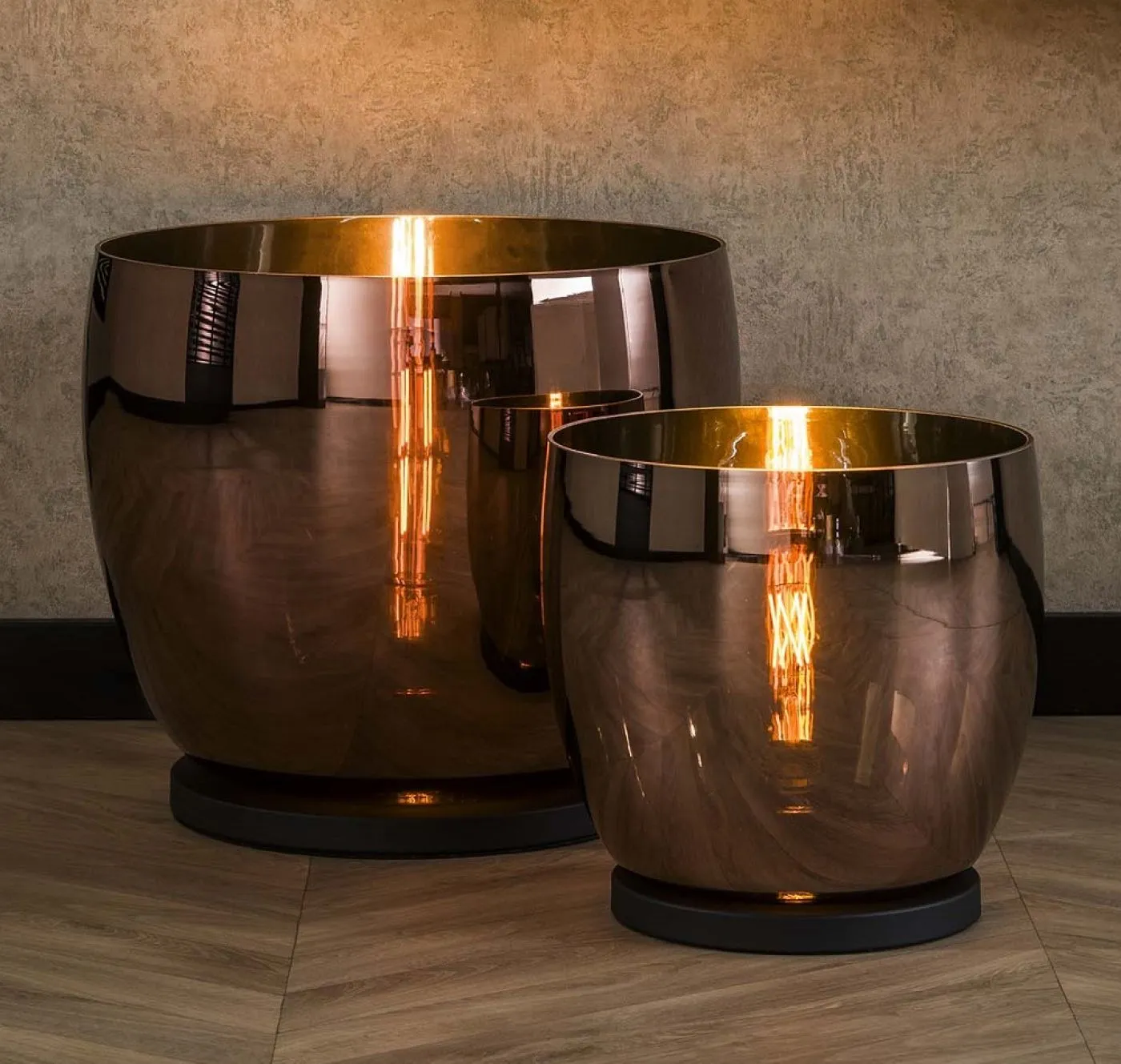 Stehlapme Pad (XL) | Glas & Metall | Kupferfarbe