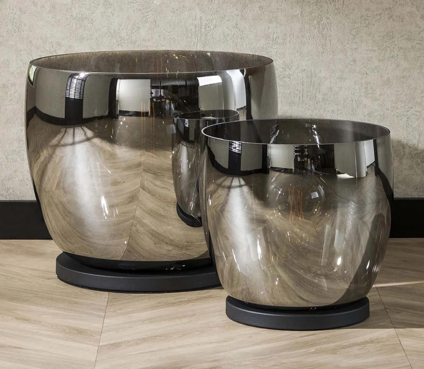 Stehlapme Pad (XL) | Glas & Metall | Smoke grau