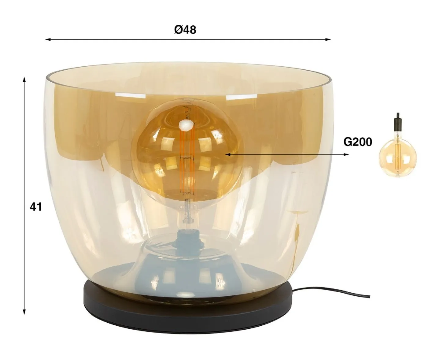 Stehlapme Pad (XXL) | Glas & Metall | Amber