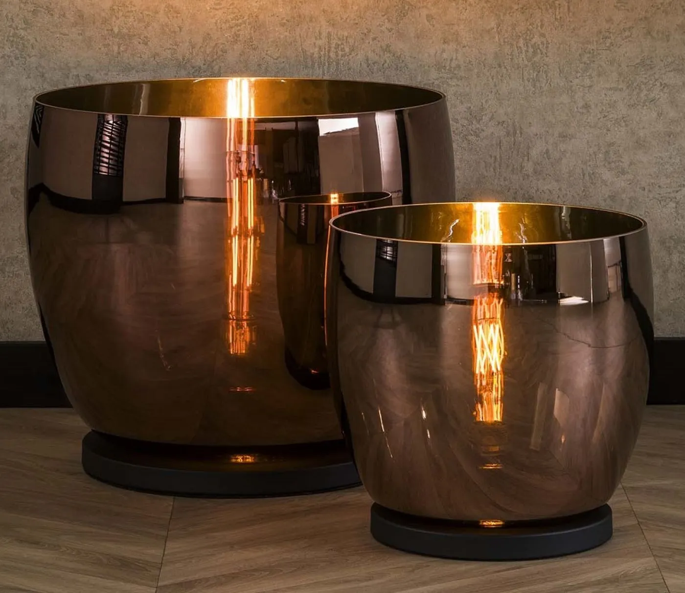 Stehlapme Pad (XXL) | Glas & Metall | Kupferfarbe