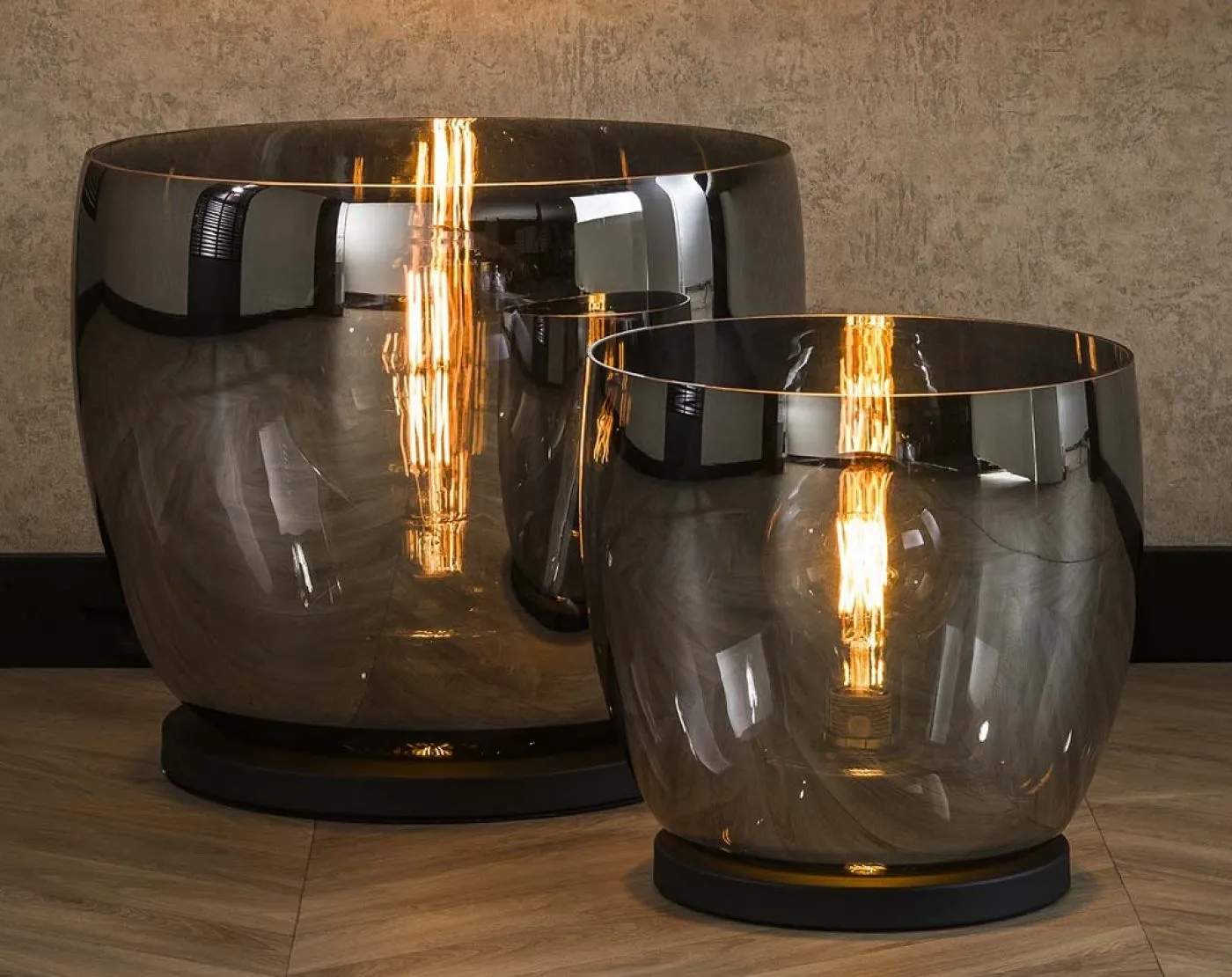 Stehlapme Pad (XXL) | Glas & Metall | Smoke grau