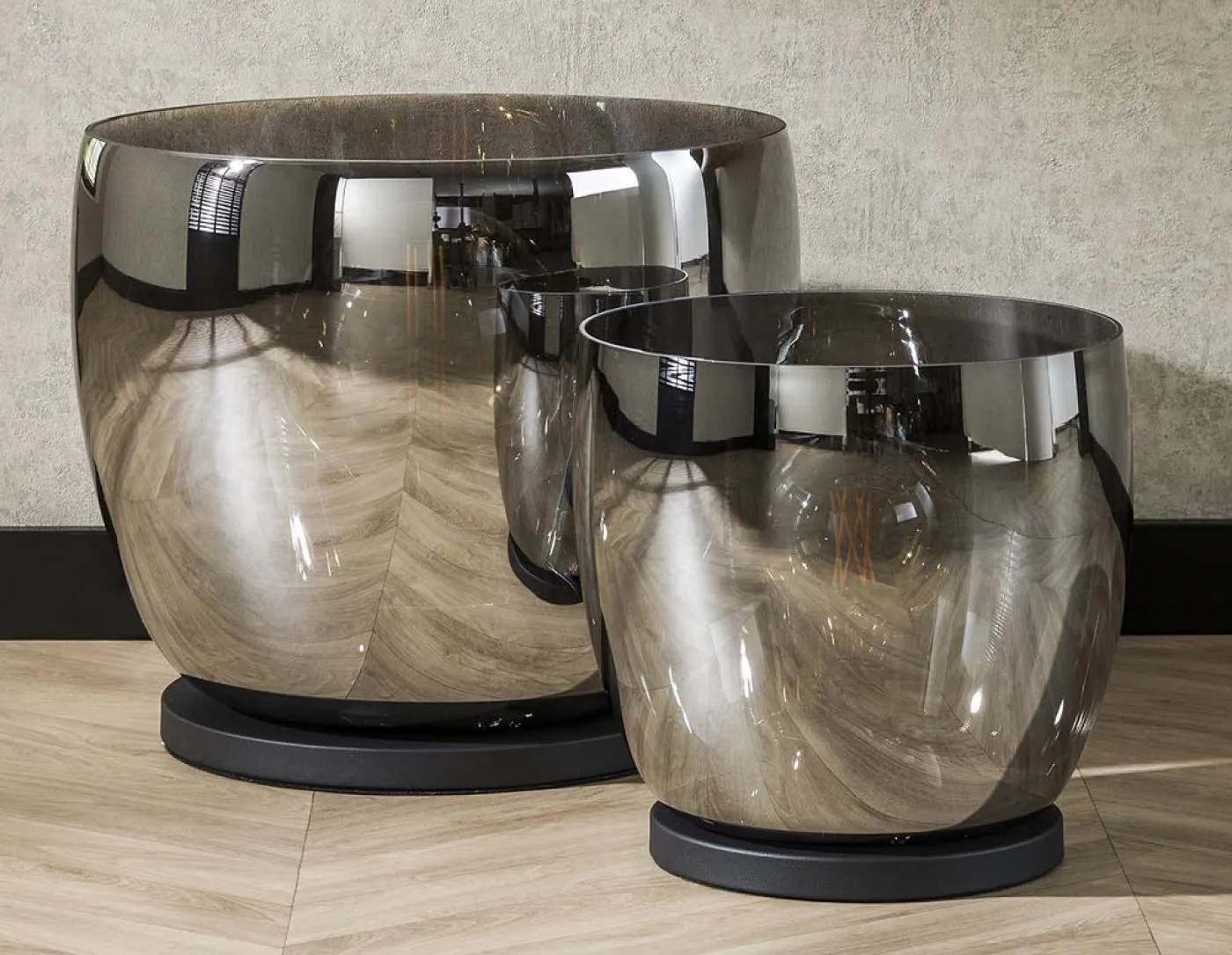 Stehlapme Pad (XXL) | Glas & Metall | Smoke grau