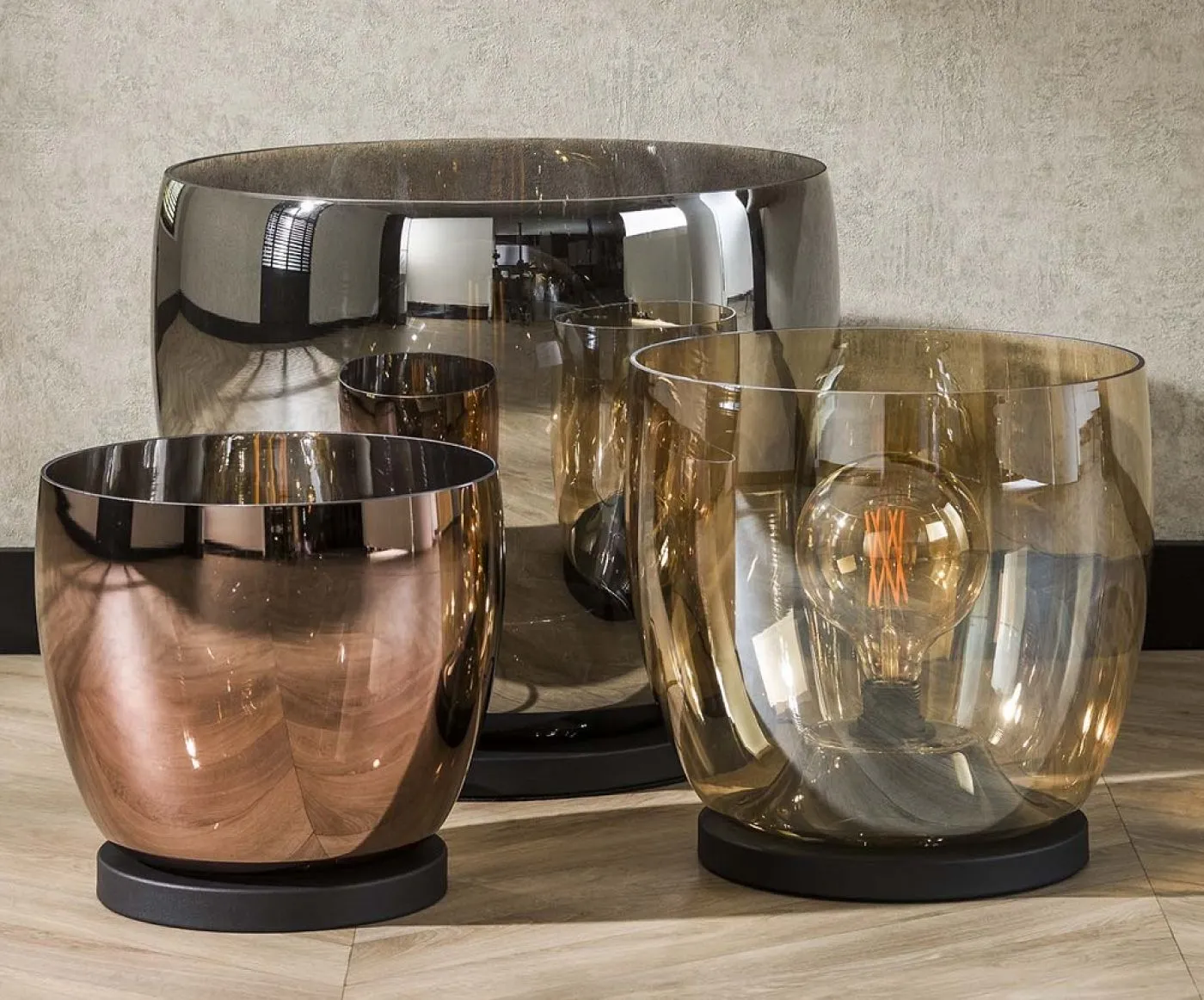 Stehlapme Pad (XXL) | Glas & Metall | Smoke grau