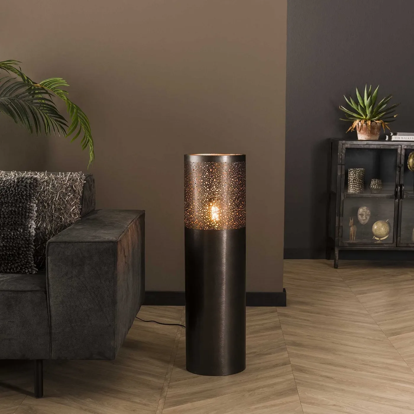 Stehleuchte Birma | Zylinder | schwarz Nickel | 60/90/120 | verschiedene Größen