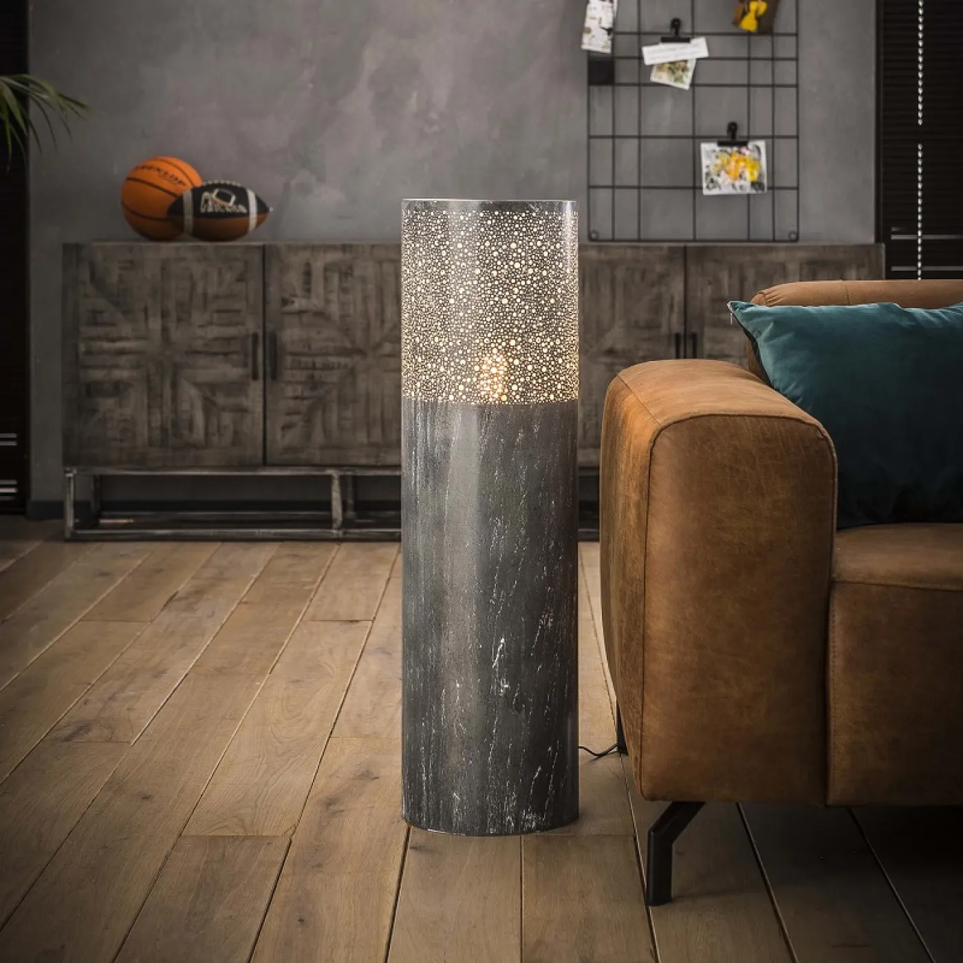 Stehleuchte Diclos | Zylinder | grau