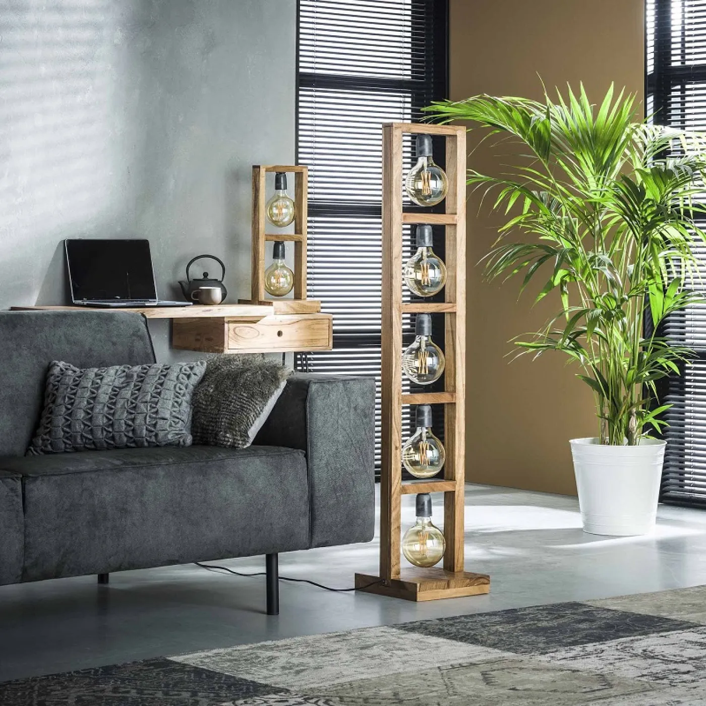 Stehleuchte Emba 5 Lampen | Akazie massiv