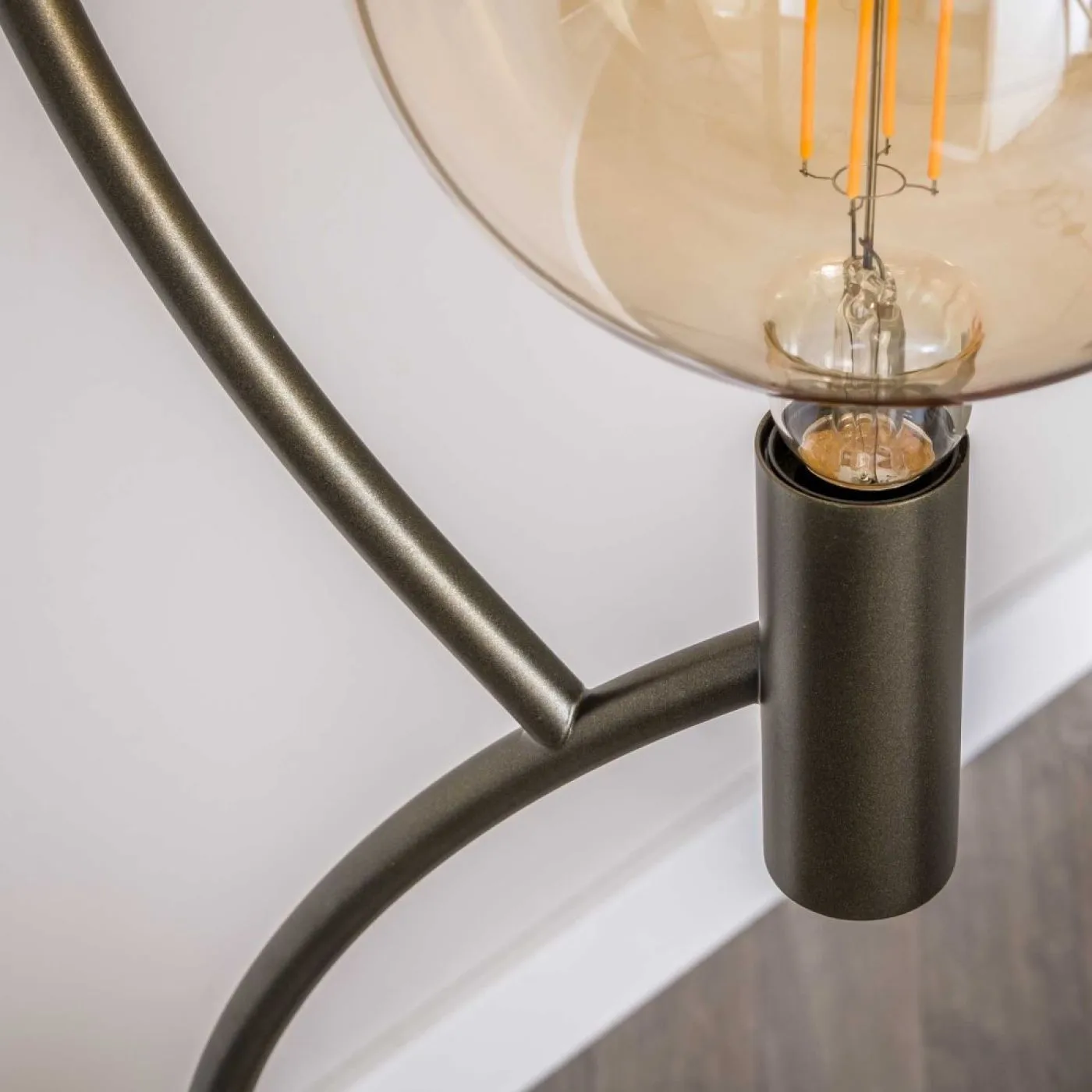 Stehleuchte Maso 3 Lampen | Metallbögen | Sienna braun