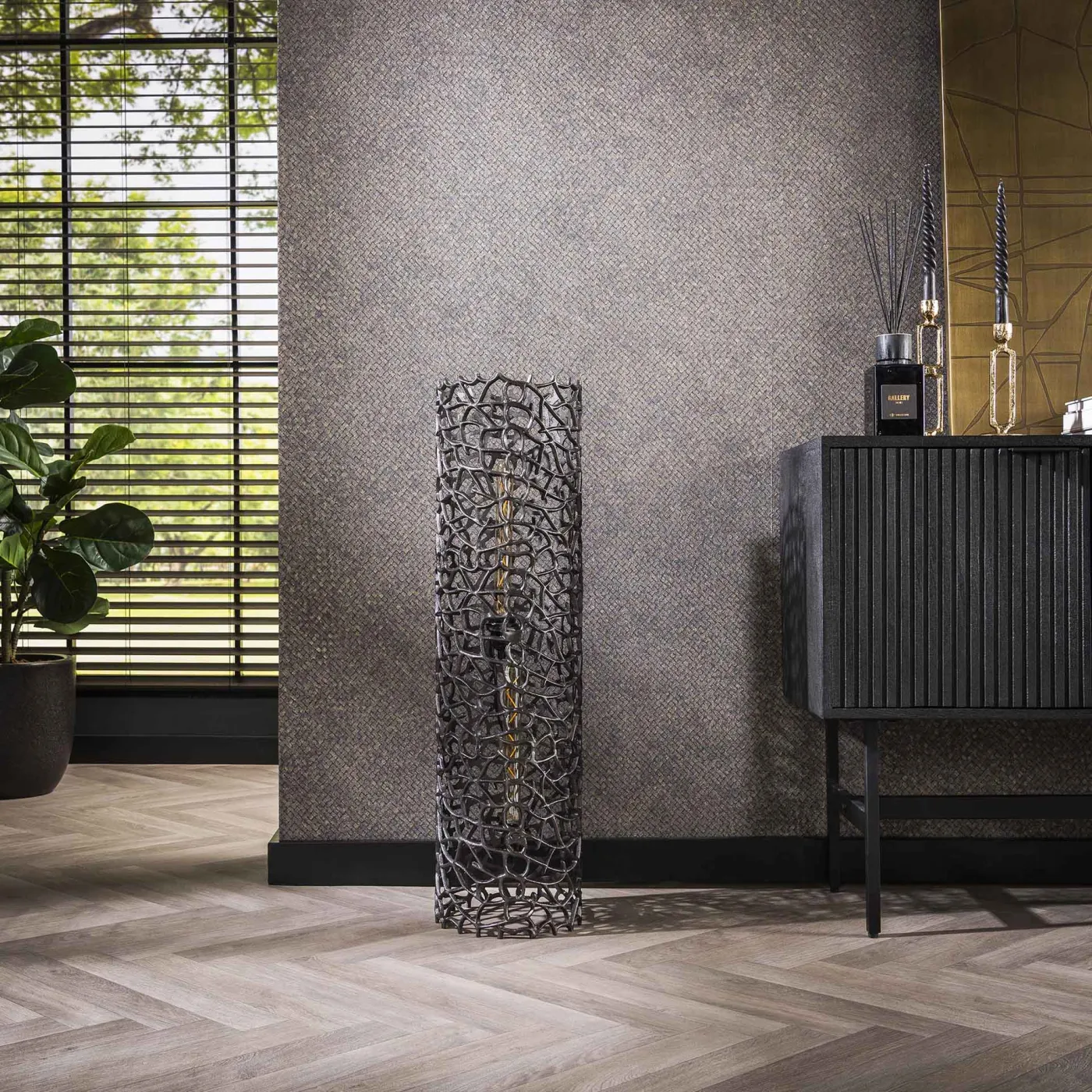 Stehleuchte Orite | Zylinder | schwarz Nikel | 60/90/120 | verschiedene Größen