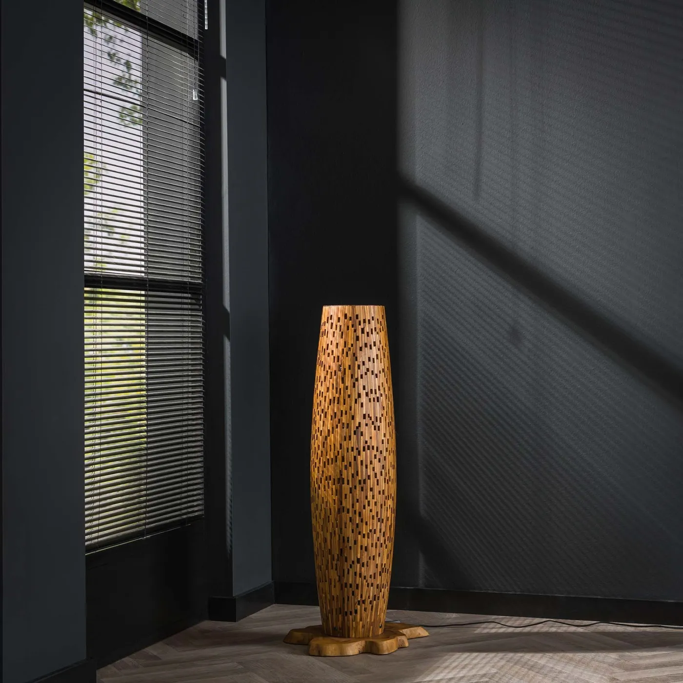 Stehleuchte Peoria | Holzgestell | natur | 40x104