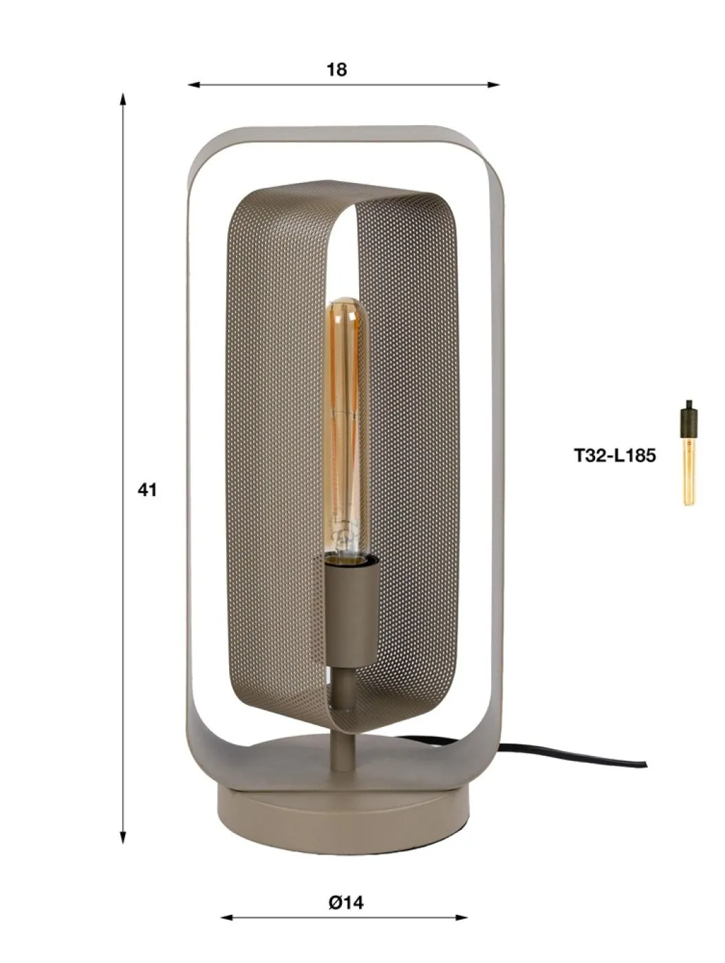 Tischlampe Coust | Metall | beige