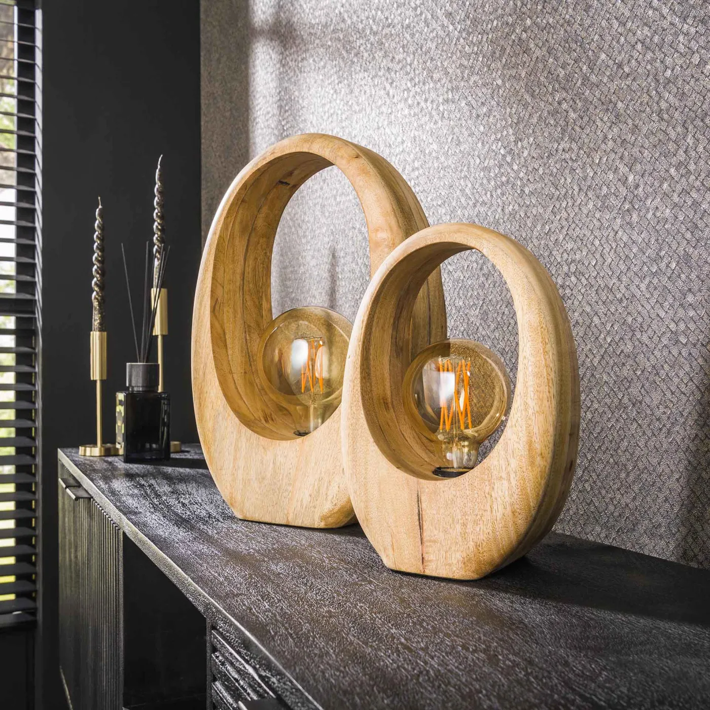 Tischlampe Kuma | Mango massiv | 20 cm | naturel