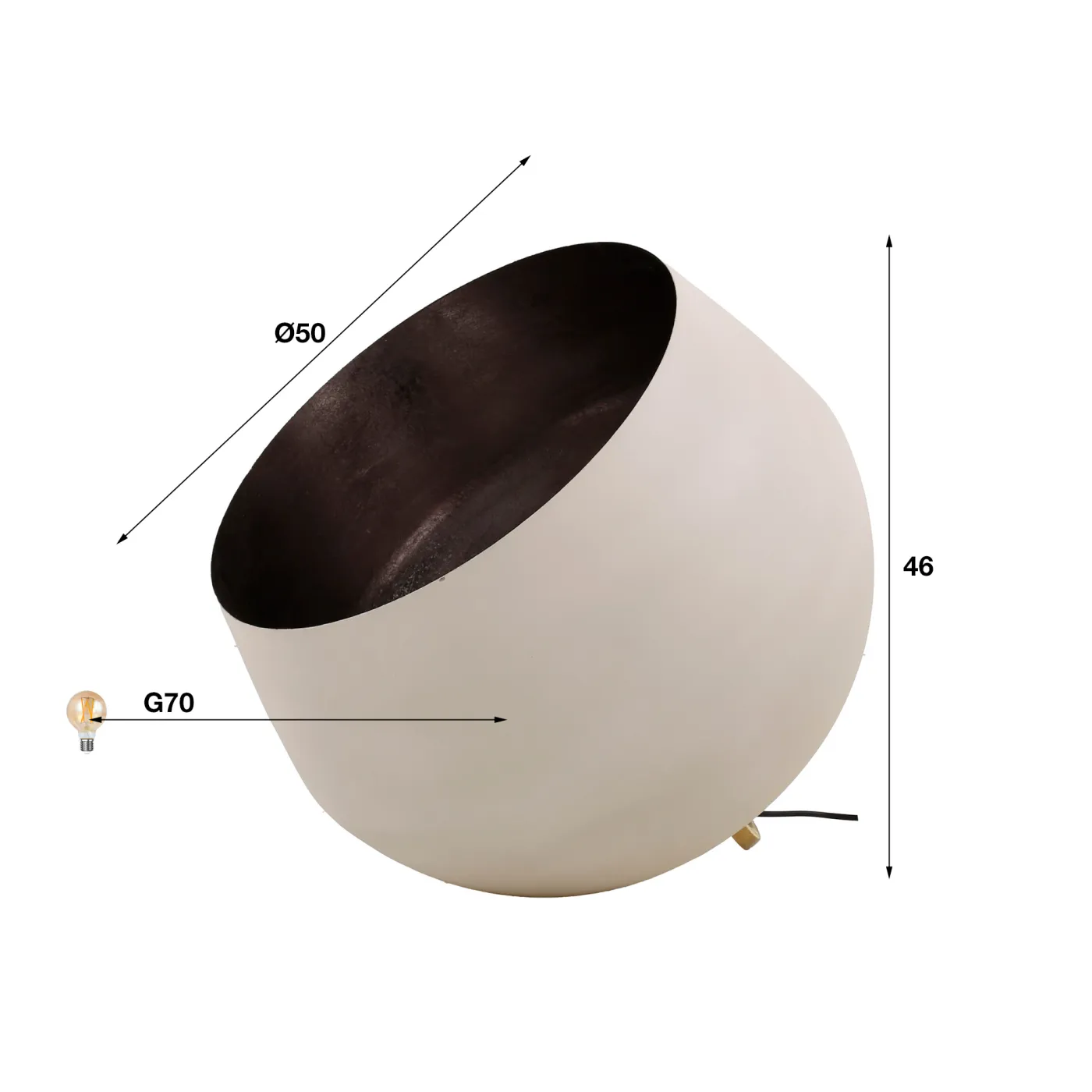 Tischlampe Taiho | Metall | Naturgrau | Ø 50 cm