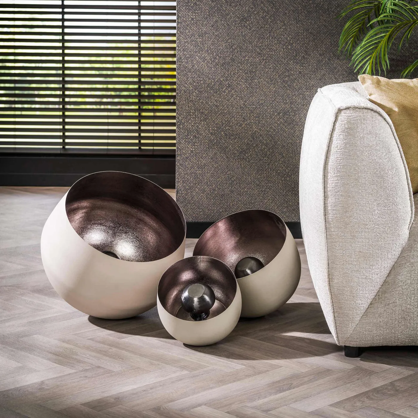 Tischlampe Taiho | Metall | Naturgrau | Ø 50 cm