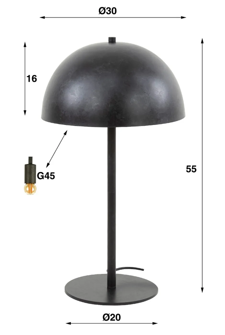 Tischlampe Yata | 2 Leuchten | Metall | Charcoal