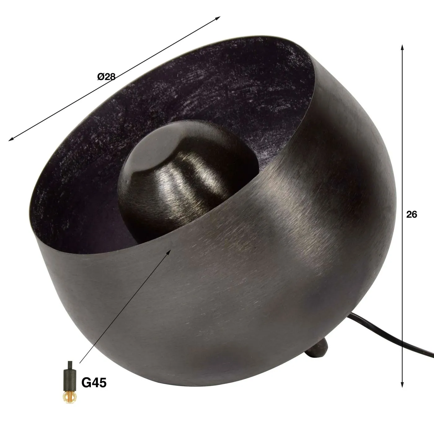 Tischleuchte Seja | Korb | schwarz Nickel | Ø 28/36/50 | verschiedene Größen