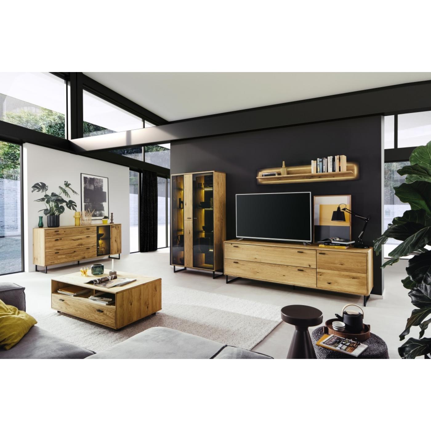 TV-Board Arezzo | Wildeiche / anthrazit