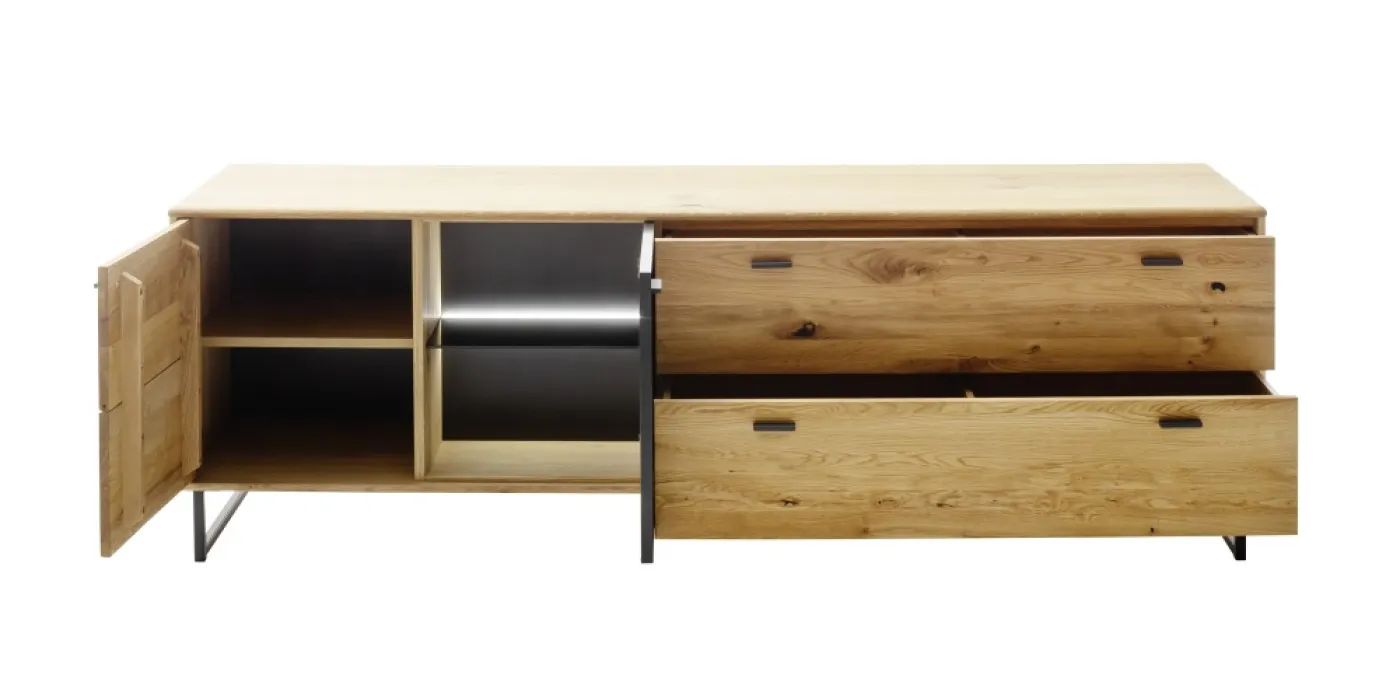 TV-Board Arezzo | Wildeiche / anthrazit | ohne Beleuchtung