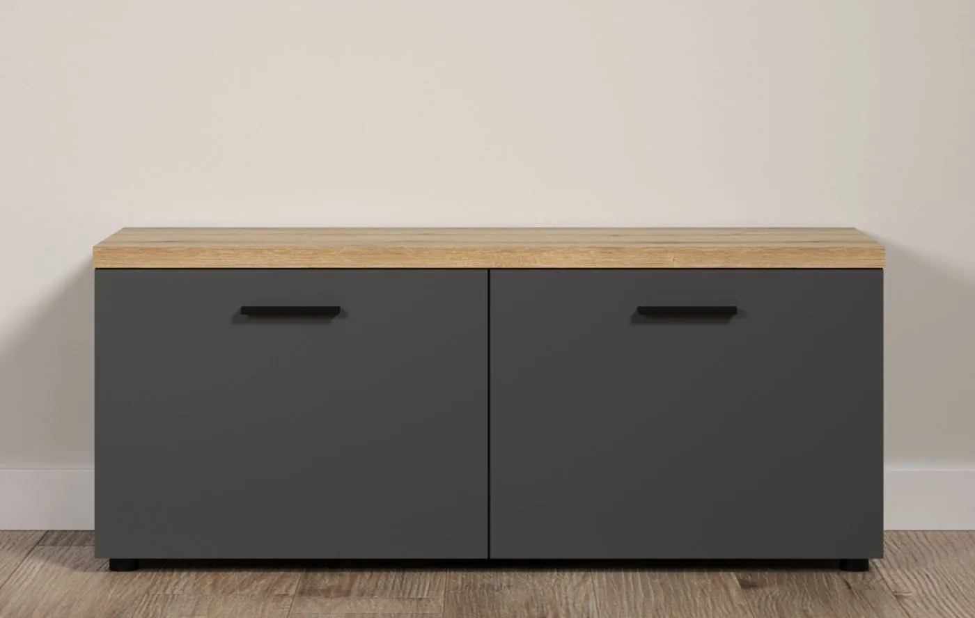 TV-Board Baggio | Anthrazit / Coast Evoke Oak
