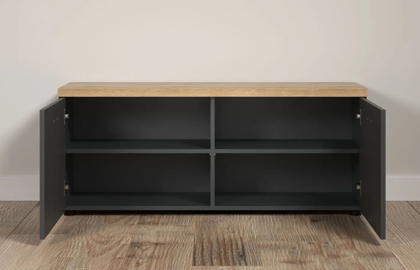 TV-Board Baggio | Anthrazit / Coast Evoke Oak