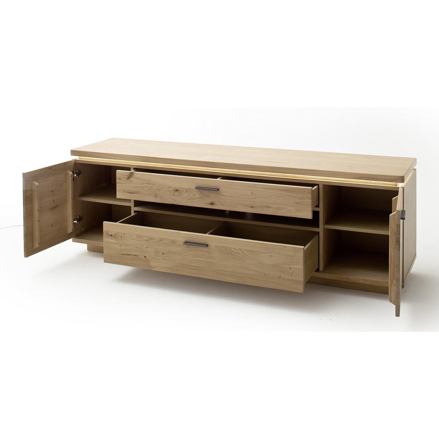 TV-Board Barcelona | Balkeneiche Bianco / Eiche Bianco | inkl. LED Beleuchtung