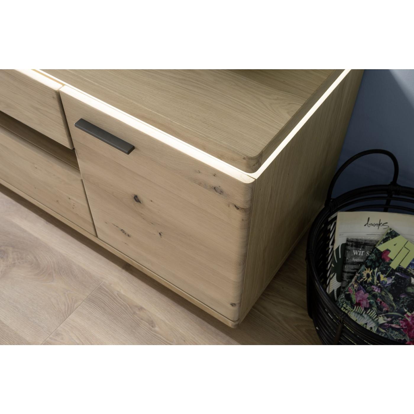 TV-Board Barcelona | Balkeneiche Bianco / Eiche Bianco | inkl. LED Beleuchtung