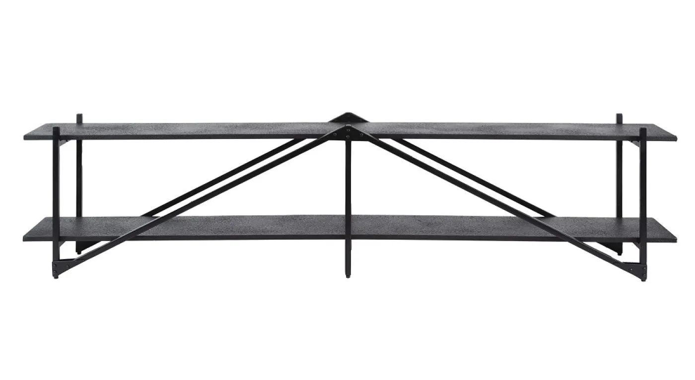 TV-Board Kosta 2 | Metallbeschichtung | dunkelgrau | Metallrahmen