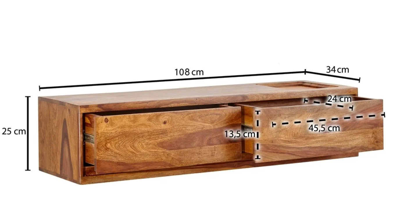 TV-Board Leopo 1 | Sheesham | braun