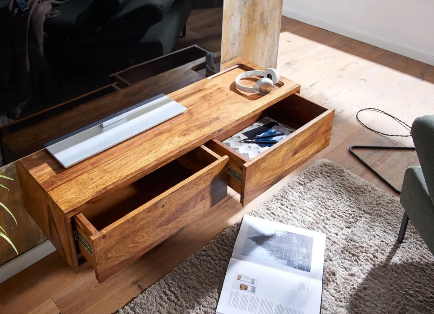 TV-Board Leopo 1 | Sheesham | braun