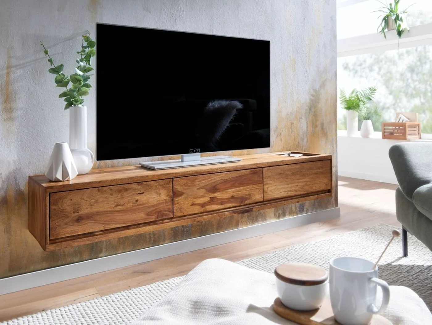 TV-Board Leopo | Sheesham | braun