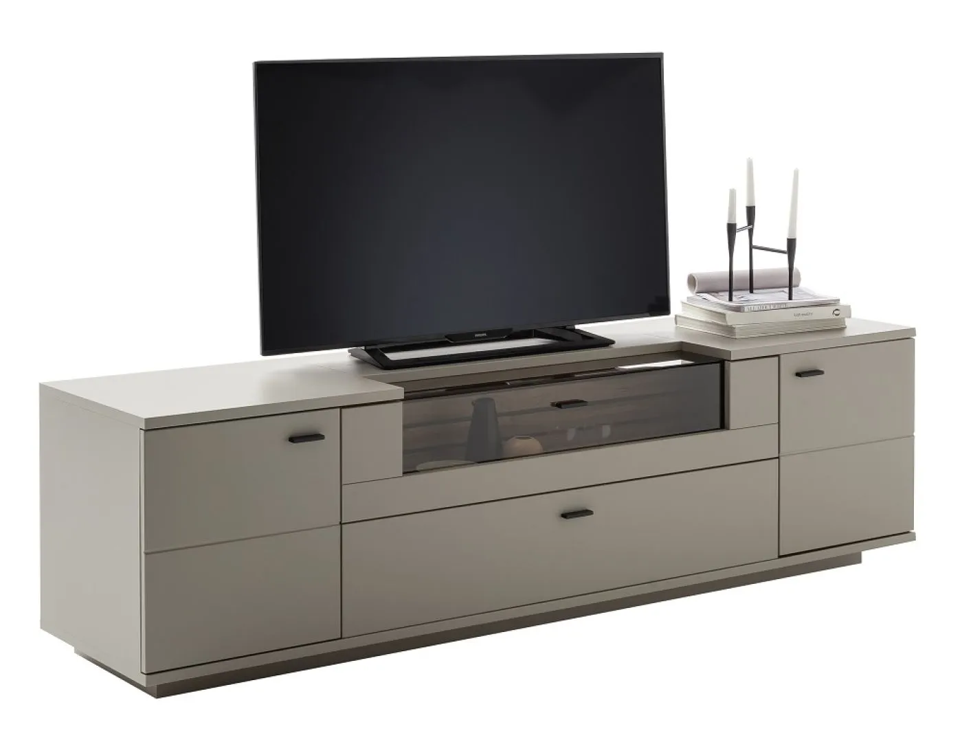 TV-Board Lüttich | Basalt / Wotan Eiche | optional LED Beleuchtung