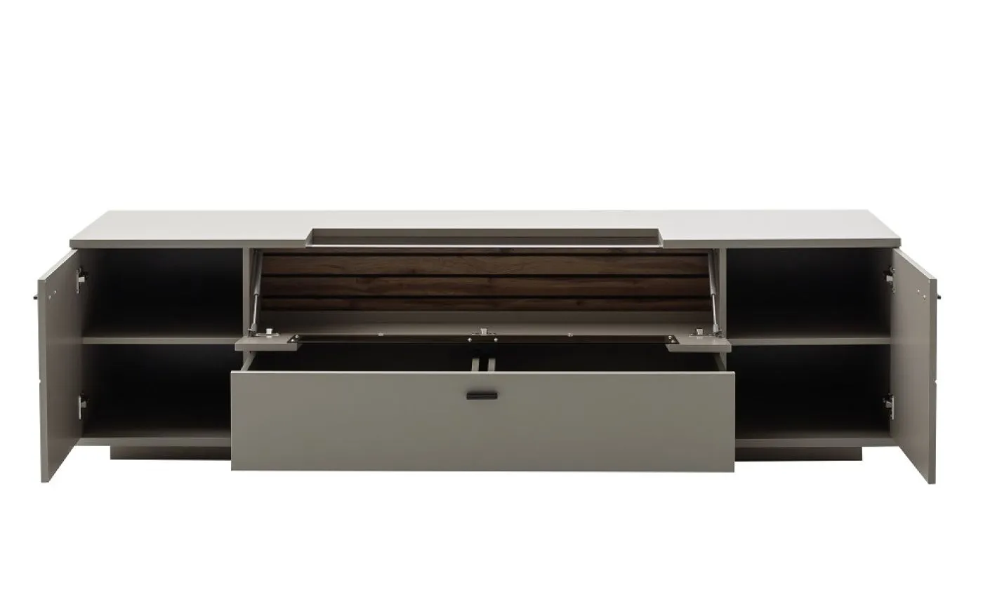 TV-Board Lüttich | Basalt / Wotan Eiche | optional LED Beleuchtung