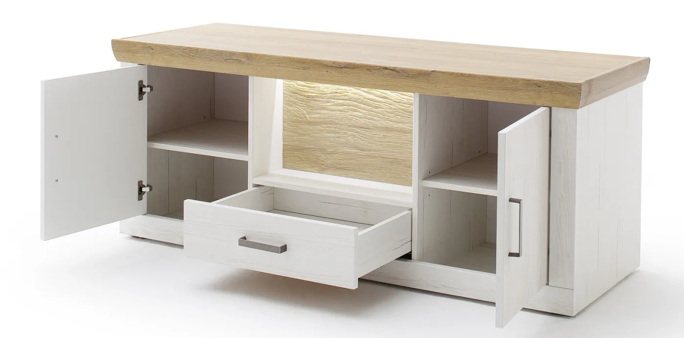 TV-Board Madrid | Landhaus | Pinie Aurelio/ Grandson Oak | ohne Beleuchtung