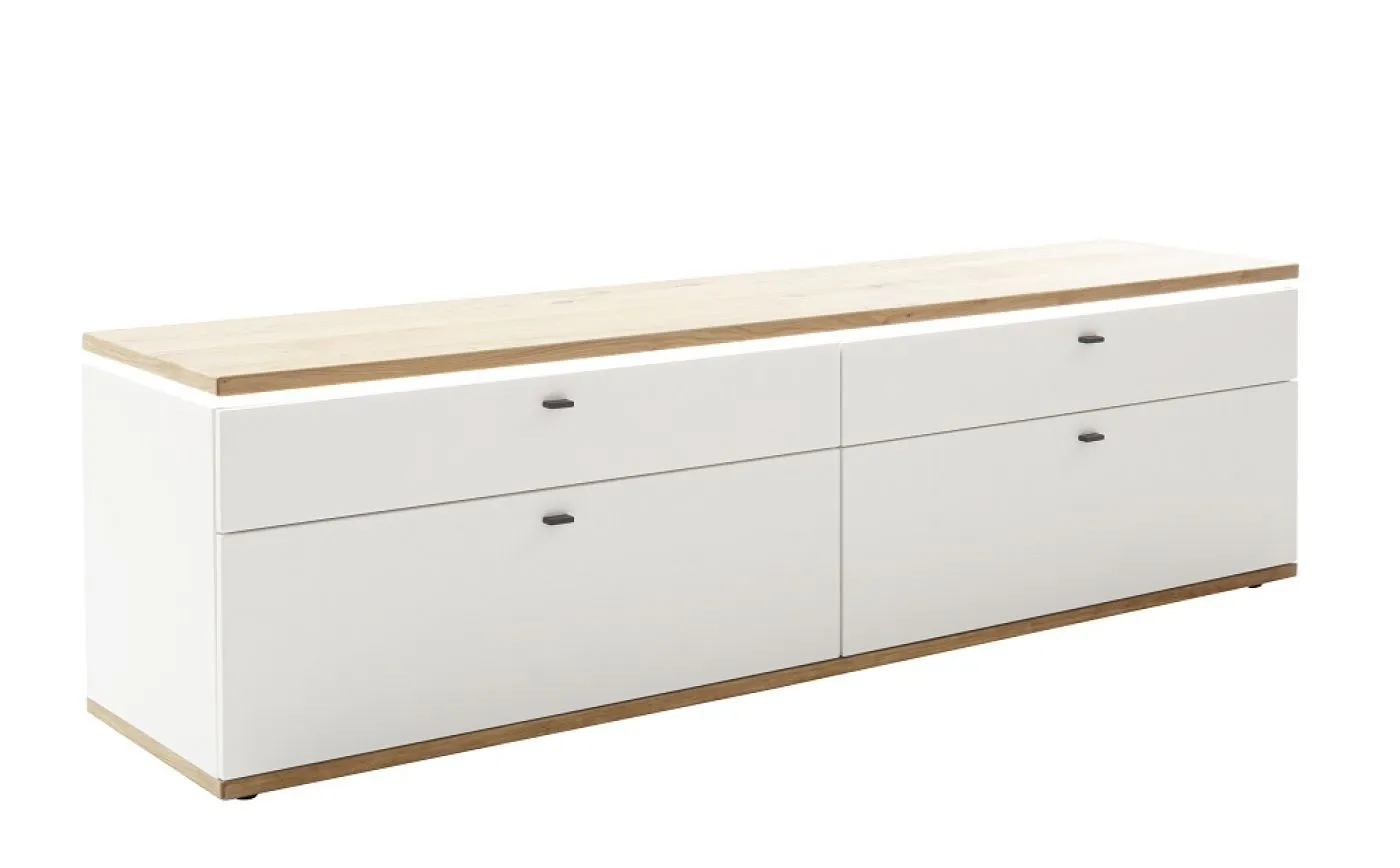 TV-Board Matadi | Soft white / Ast-Balkeneiche