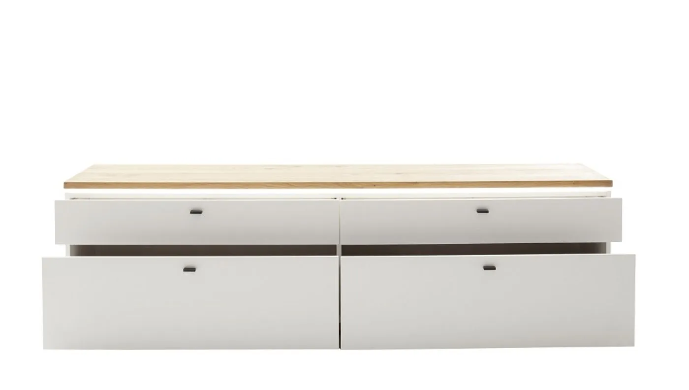 TV-Board Matadi | Soft white / Ast-Balkeneiche