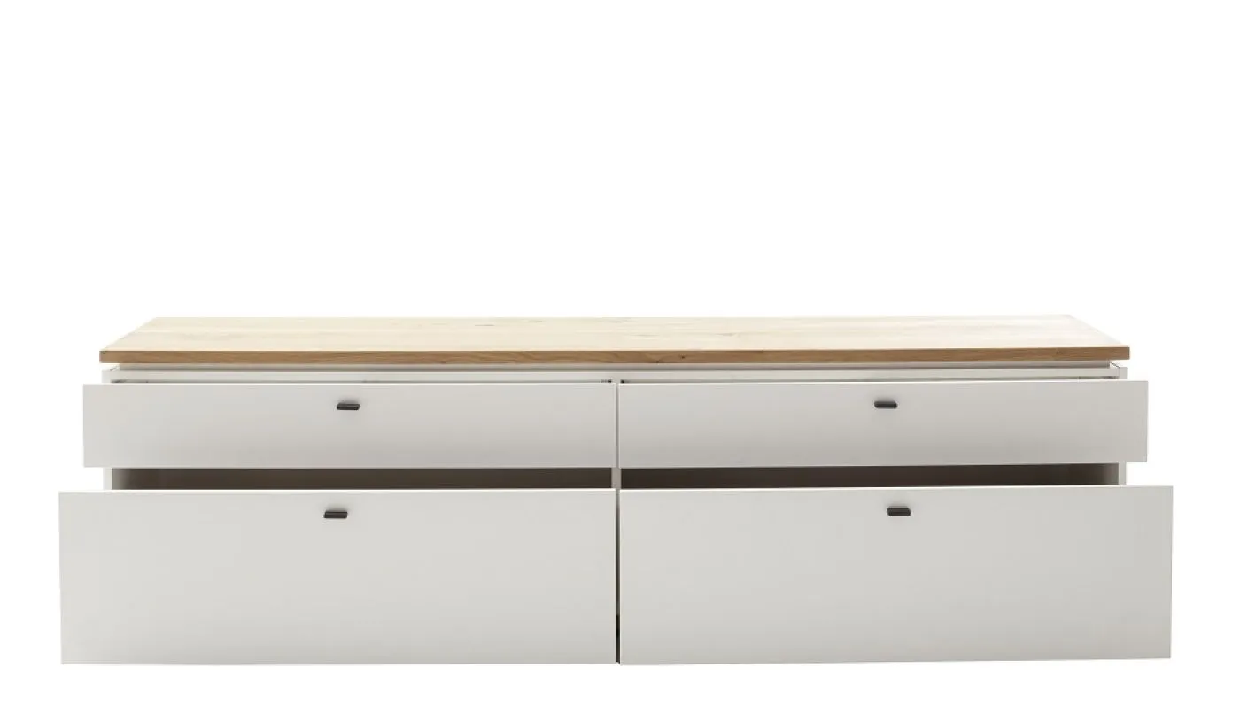 TV-Board Matadi | Soft white / Ast-Balkeneiche