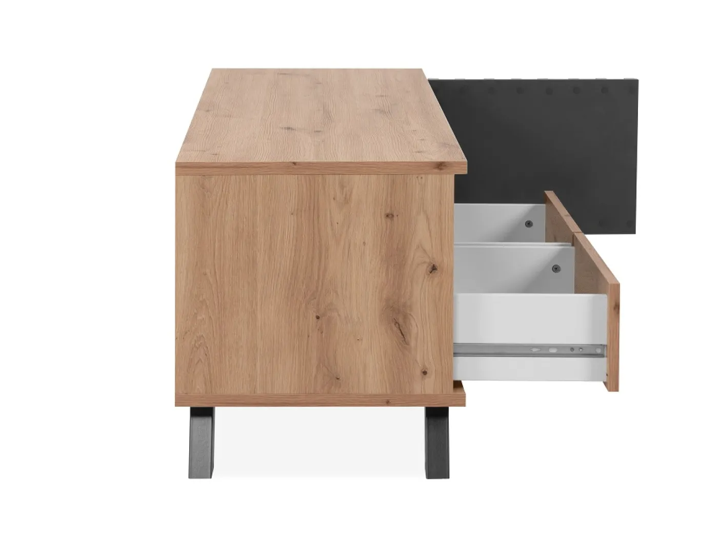 TV-Board Medan | mit 3D-Lamellen | Artisan Eiche / anthrazit