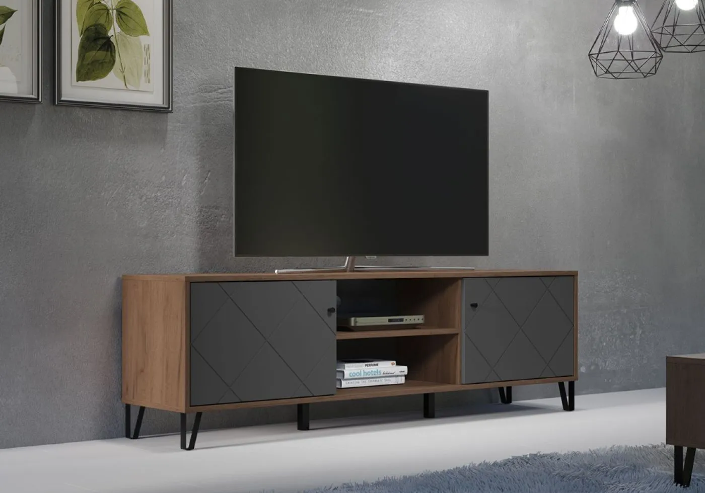 TV-Board Montez | Eiche Kraft Gold / Graphite