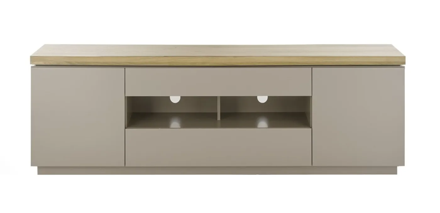 TV-Board Palamos | Akazie massiv | warmgrau | 200x57x40