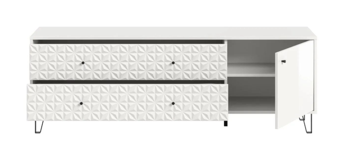 TV-Board Prisma 3 | mit 2 Schubkästen | weiß