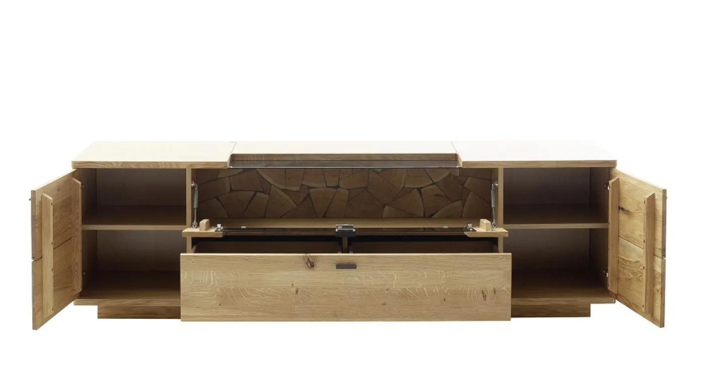 TV-Board Venedig | Naturfarben / Wildeiche | optional LED Beleuchtung