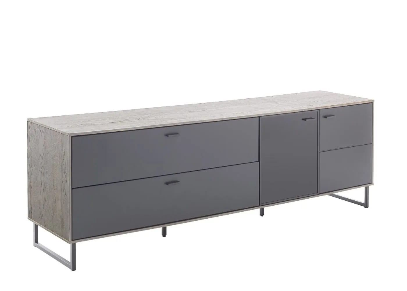 TV-Board Venezia | Softblack / Vulcano Eiche | ohne Beleuchtung