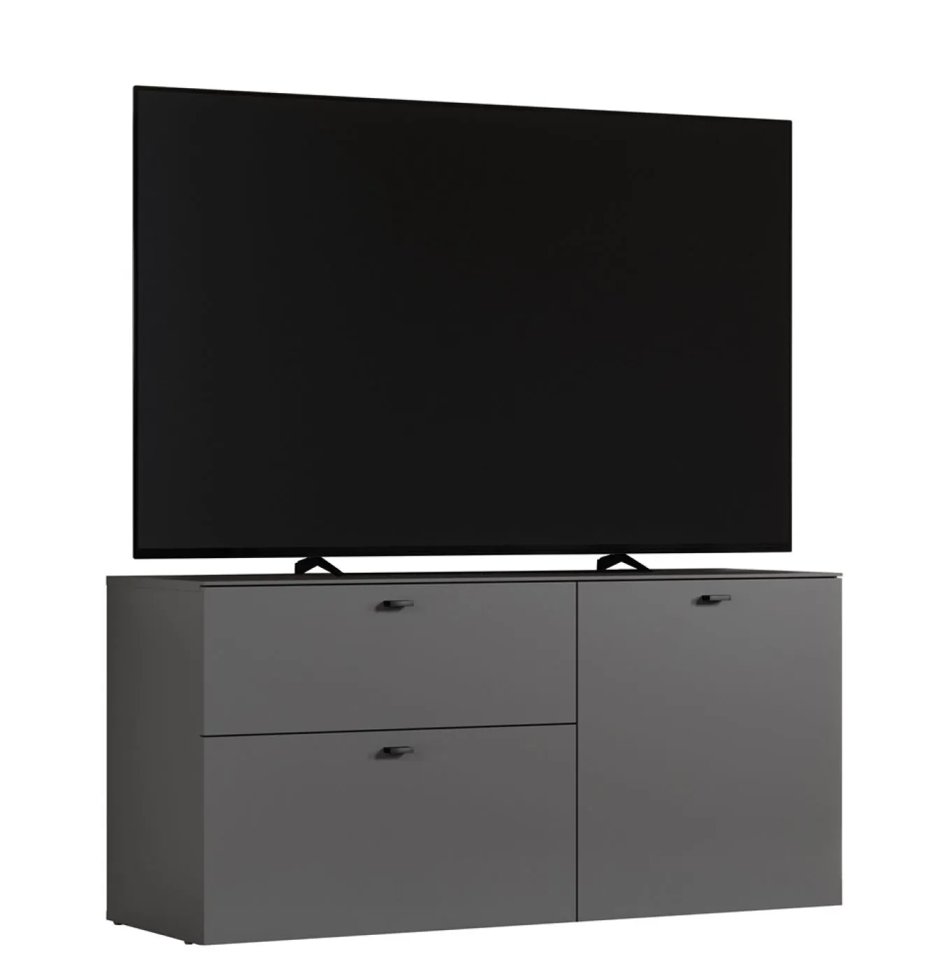 TV Lowboard Bellugi, Anthrazit, Evoke Eiche – Ansicht 2