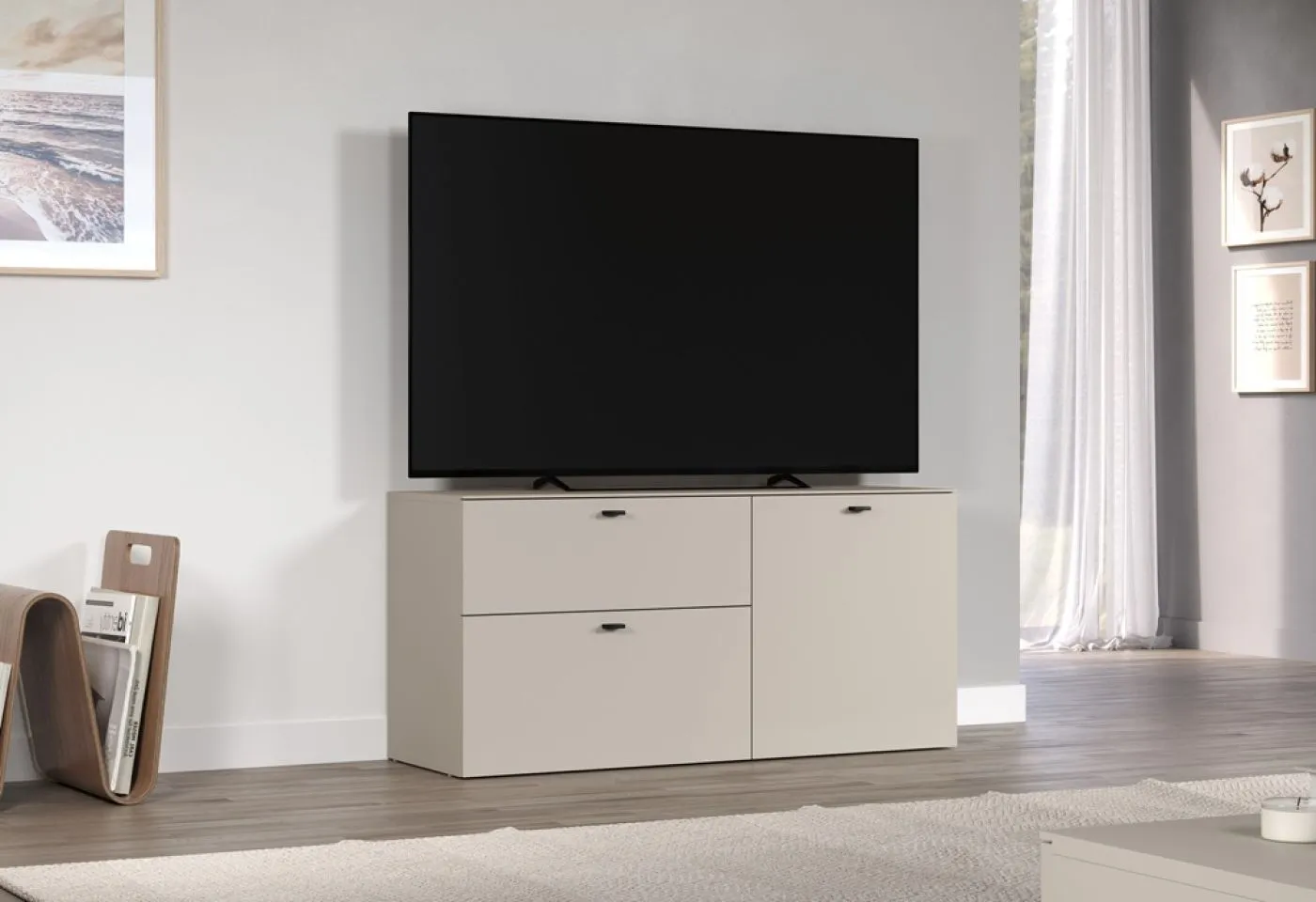 TV Lowboard Bellugi, Cashmere, Evoke Eiche – Ansicht 6