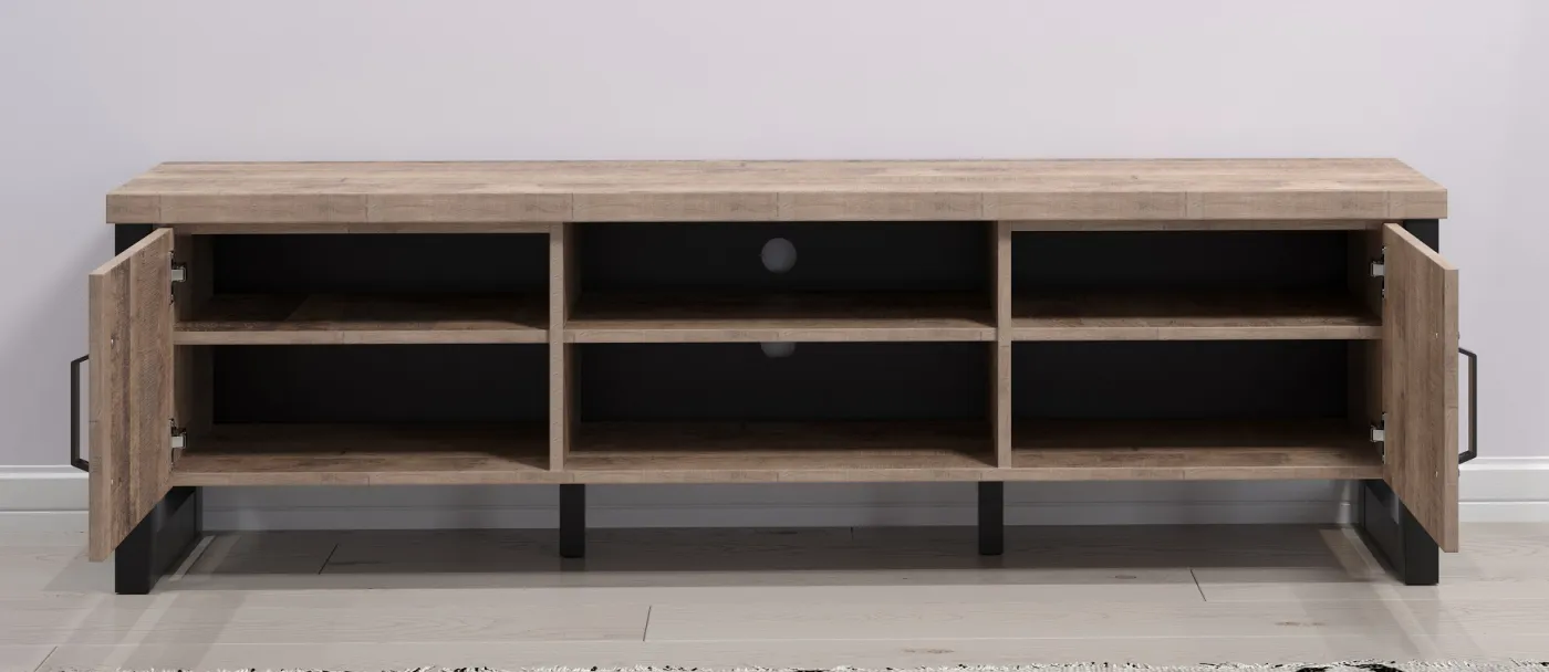 TV-Lowboard Emile | Eiche Tabak / Schwarz