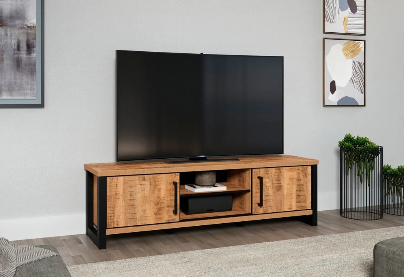 TV Lowboard Enna, Mango Dekor – Ansicht 5