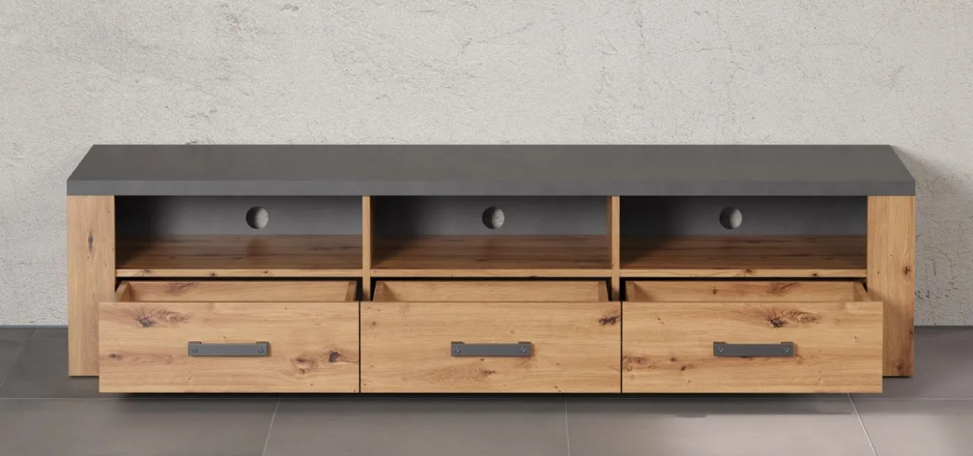 TV-Lowboard Follow | Artisan Eiche / Matera grau