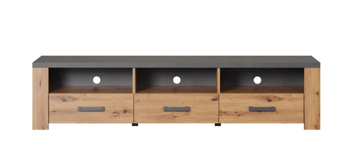 TV-Lowboard Follow | Artisan Eiche / Matera grau ohne Beleuchtung